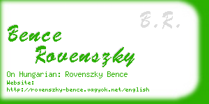 bence rovenszky business card